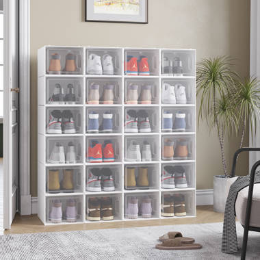 Wall of shoe online boxes